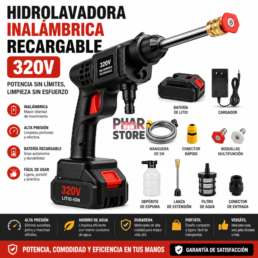 Hidrolavadora Inalámbrica Recargable