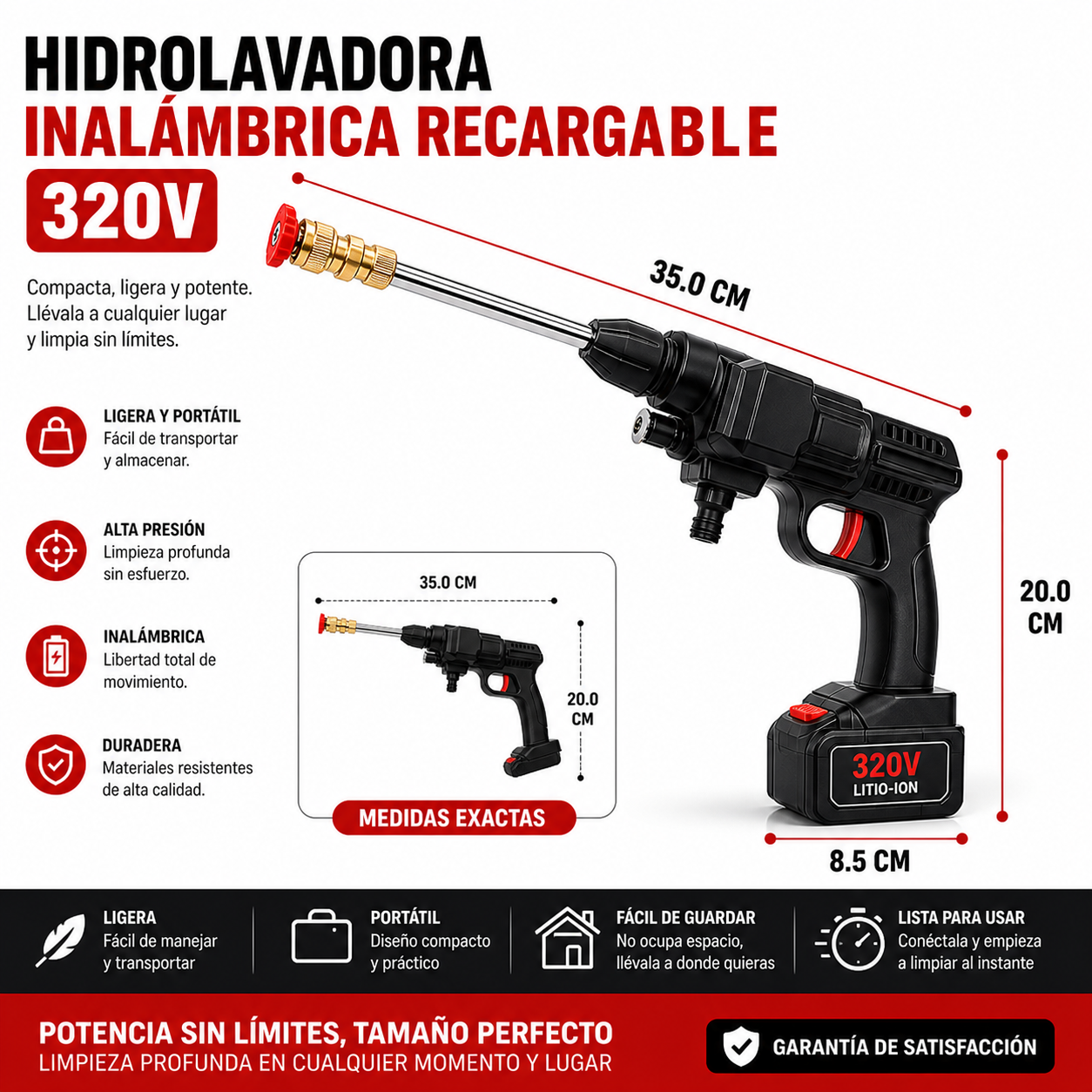 Hidrolavadora Inalámbrica Recargable